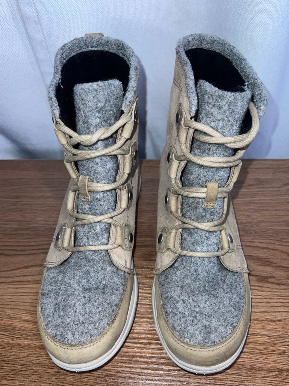 Sorel Explorer II Joan Boots Womens 8 Taupe Suede Lace Up Cozy Winter - Picture 7 of 8